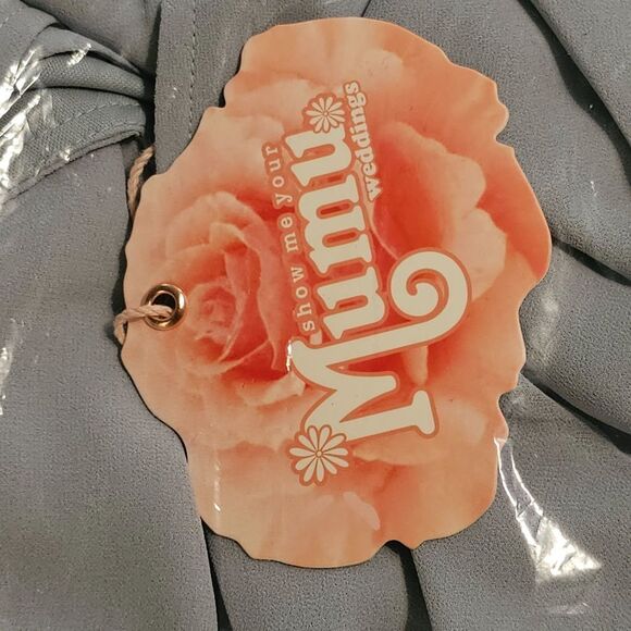 Show Me Your Mumu Kendall MaxI Dress Steel Blue Chiffon L - Picture 5 of 8